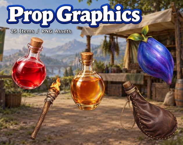 PR12｜回復薬・冒険用品25点｜ポーション・薬草・魔法薬・旅道具