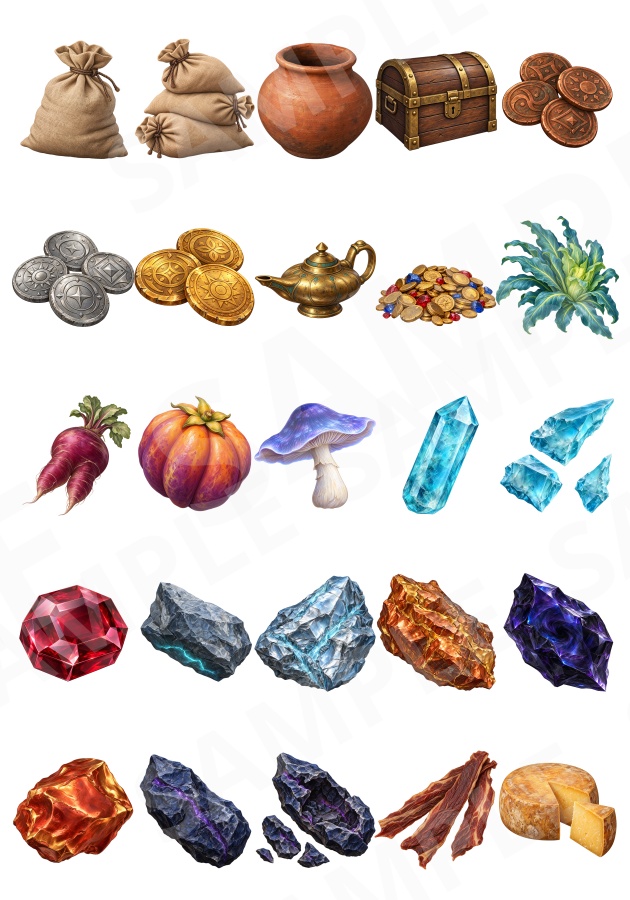 PB03|PR11〜PR15 まとめ買いセット|小道具125点(透過PNG) / PR11–PR15 | Bundle Pack | 125 Props (PNG)