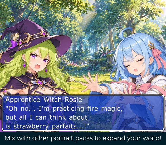 FG25|ファンタジーの仲間たち 顔グラ50点|弓使い・魔法使い・錬金術師・道化師・料理人など10人×5表情