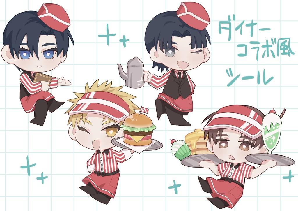 ダイナーコラボ風シール