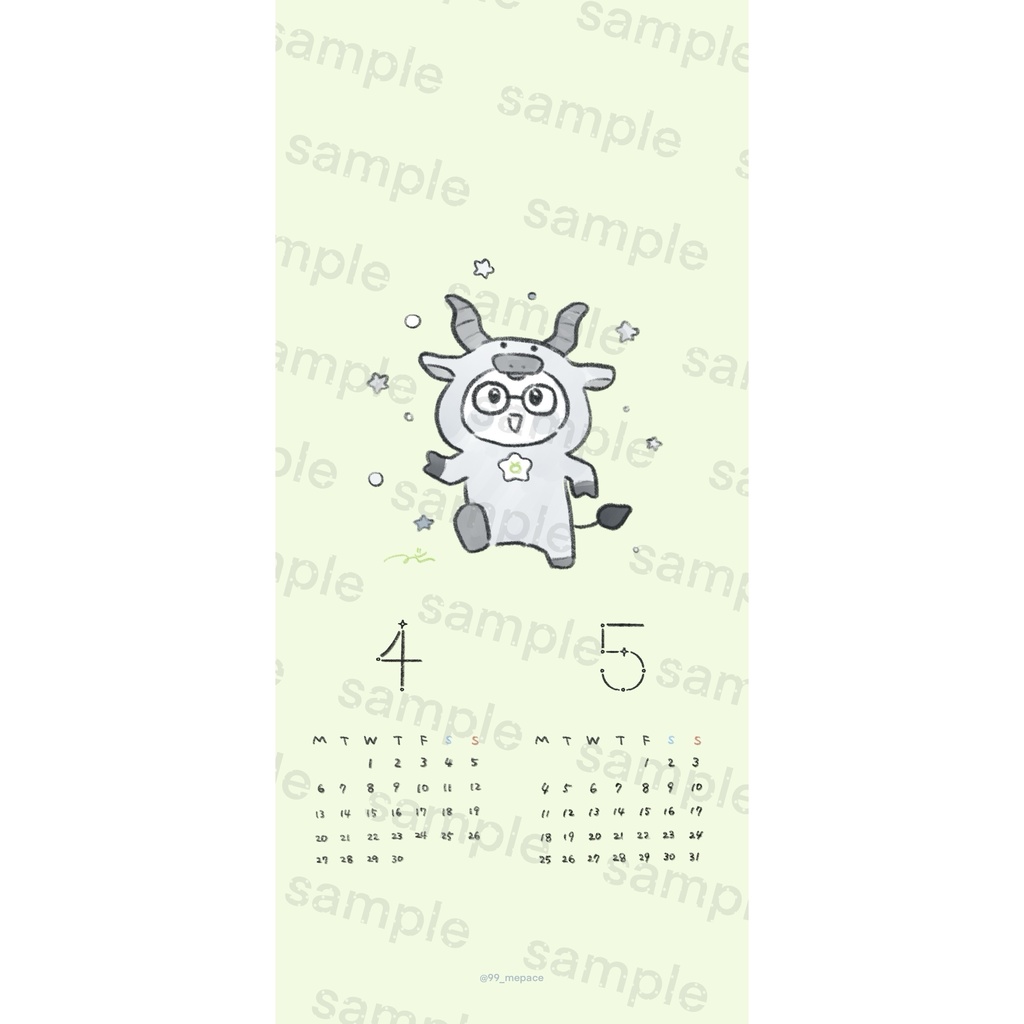 mepace calendar 2026 / おうし座