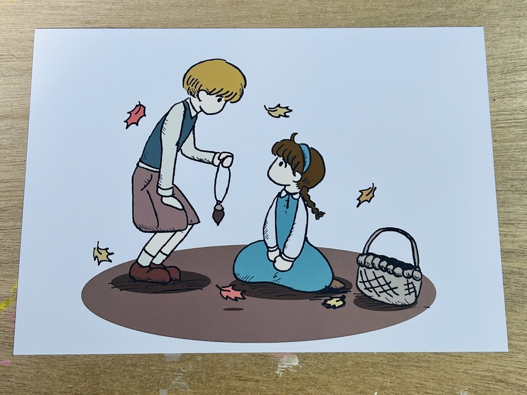 少年と少女 イラストカード(2L判)