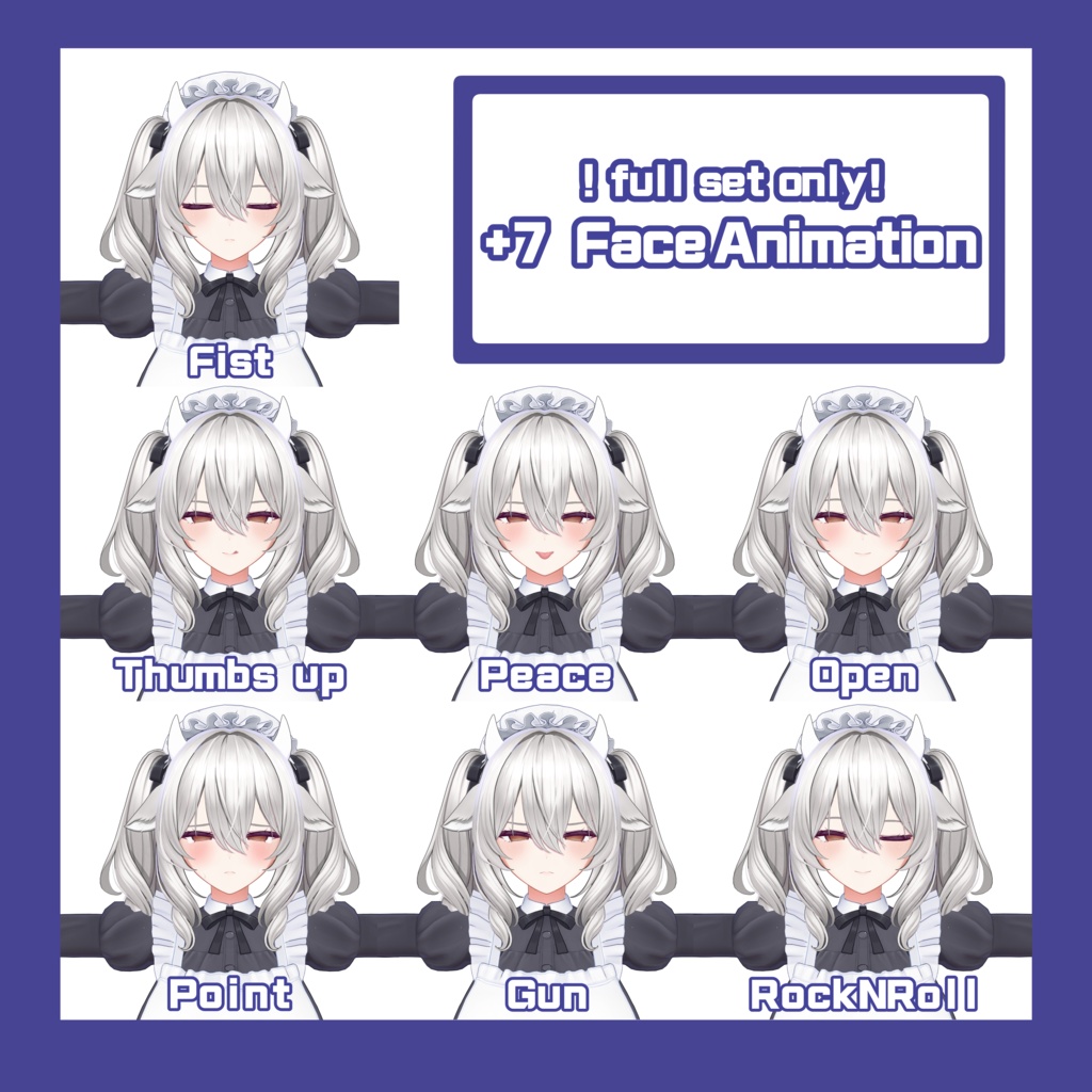【ミルティナ/Milltina】Milltina Face BlendShape +7 face animation