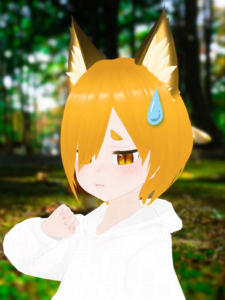 【VRMモデル】ちっちゃい狐っ子と狸っ子<つやつやピンク肌>
