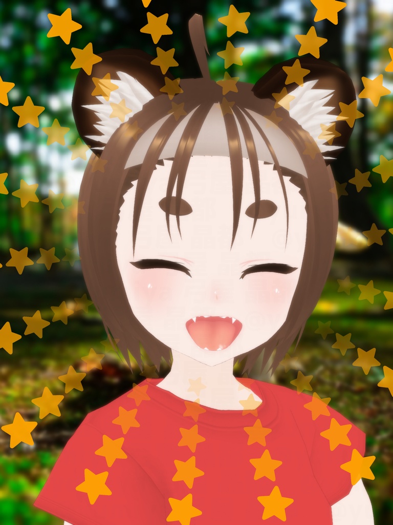 【VRMモデル】ちっちゃい狐っ子と狸っ子<つやつやピンク肌>