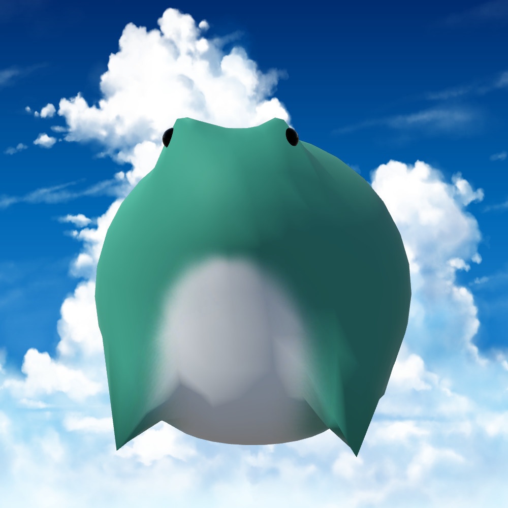 【無料】ぷくぷくふうせんがえる、笥呂【ローポリ3Dモデル】