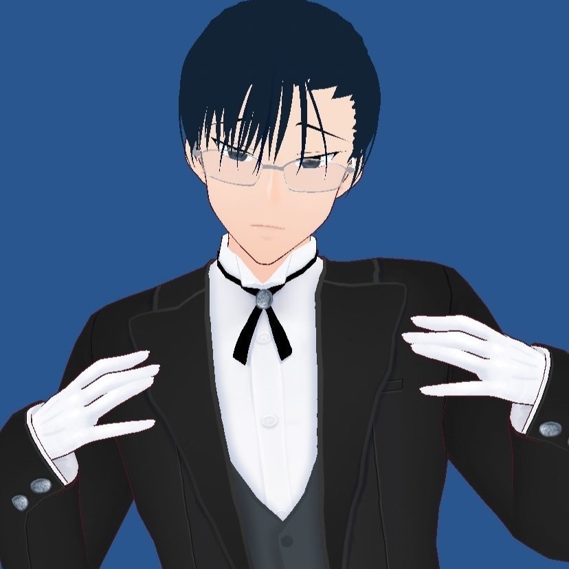 【無料配布】髪型色々組み合わせ執事モデル(白手袋)【VRoid正式版】