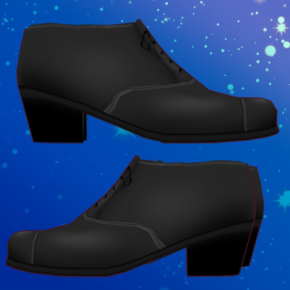 【無料】黒革靴と選べる丈の白手袋【VRoidカスタムアイテム】【VRoid正式版】