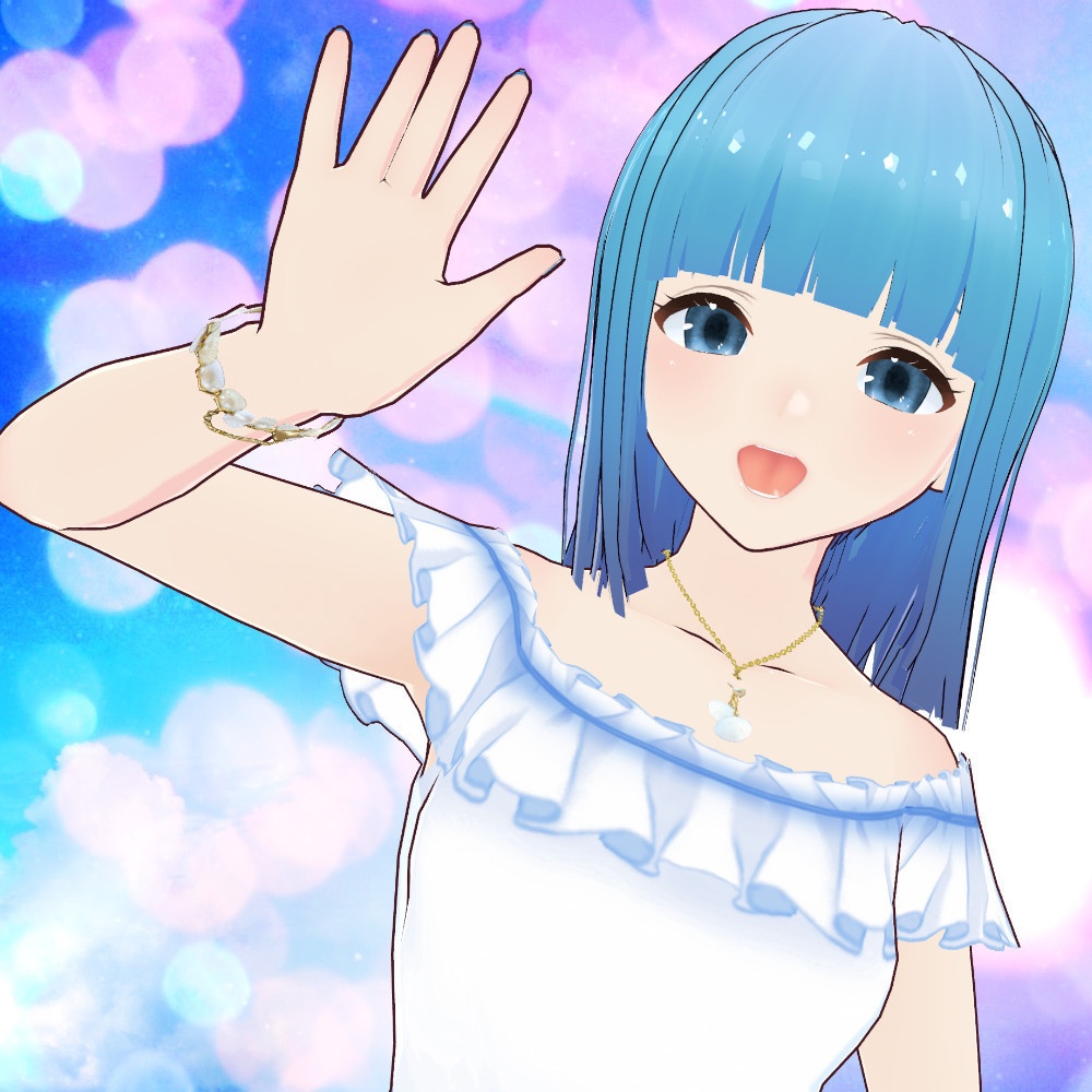 【VRoidモデル】青い髪の女の子【テクスチャ28枚入り】