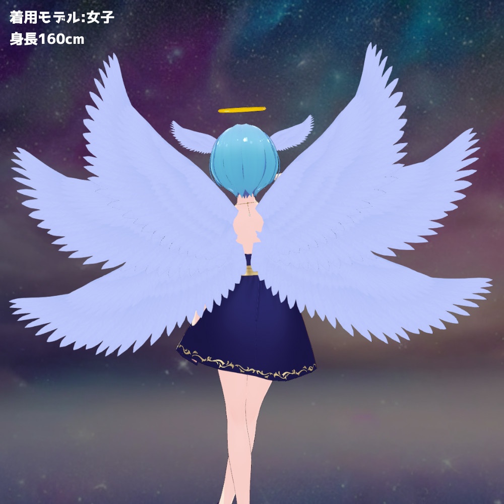 【VRoidカスタムアイテム】天使の輪と翼セット【正式版】