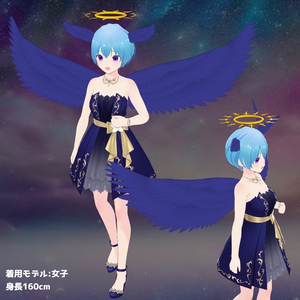 【VRoidカスタムアイテム】天使の輪と翼セット【正式版】