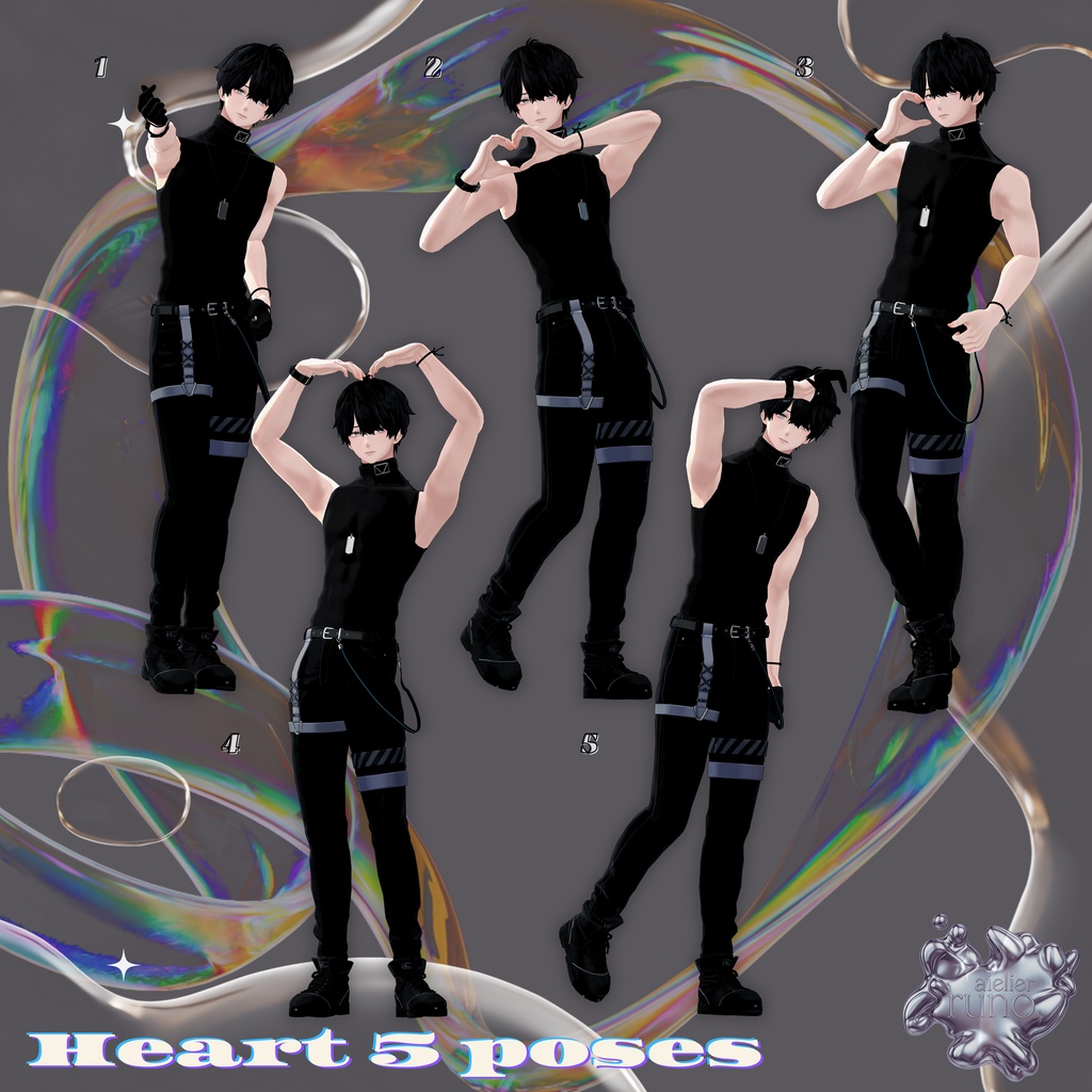 【無料有】runo pose vol.2 -The All in One- 50 POSES + 1 Post Process【2アバター対応済】