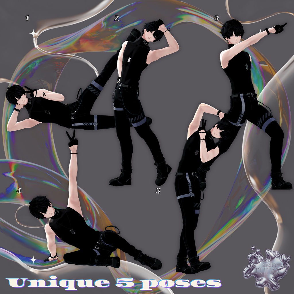 【無料有】runo pose vol.2 -The All in One- 50 POSES + 1 Post Process【2アバター対応済】