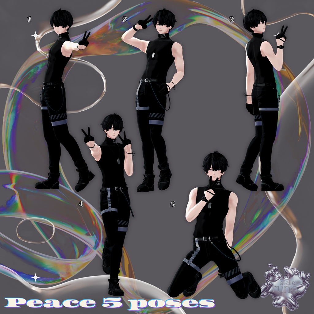 【無料有】runo pose vol.2 -The All in One- 50 POSES + 1 Post Process【2アバター対応済】