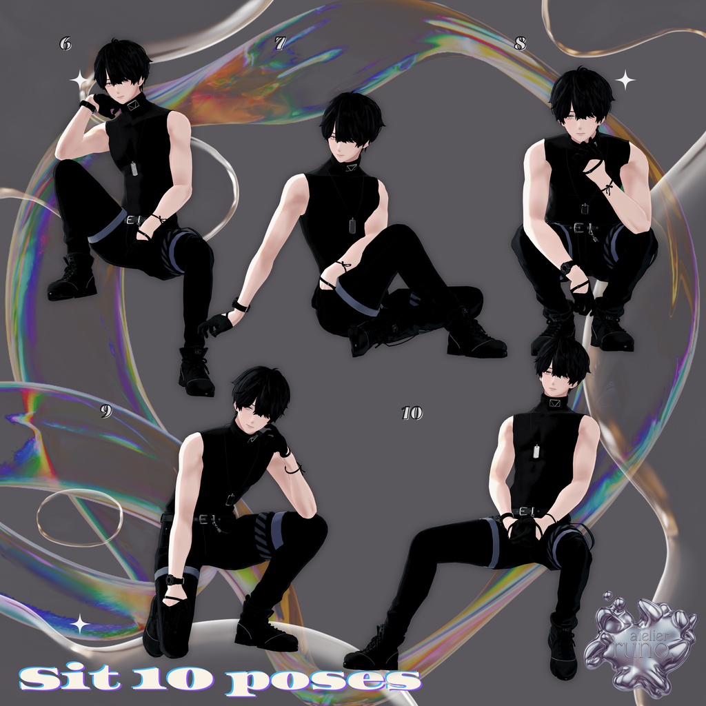 【無料有】runo pose vol.2 -The All in One- 50 POSES + 1 Post Process【2アバター対応済】