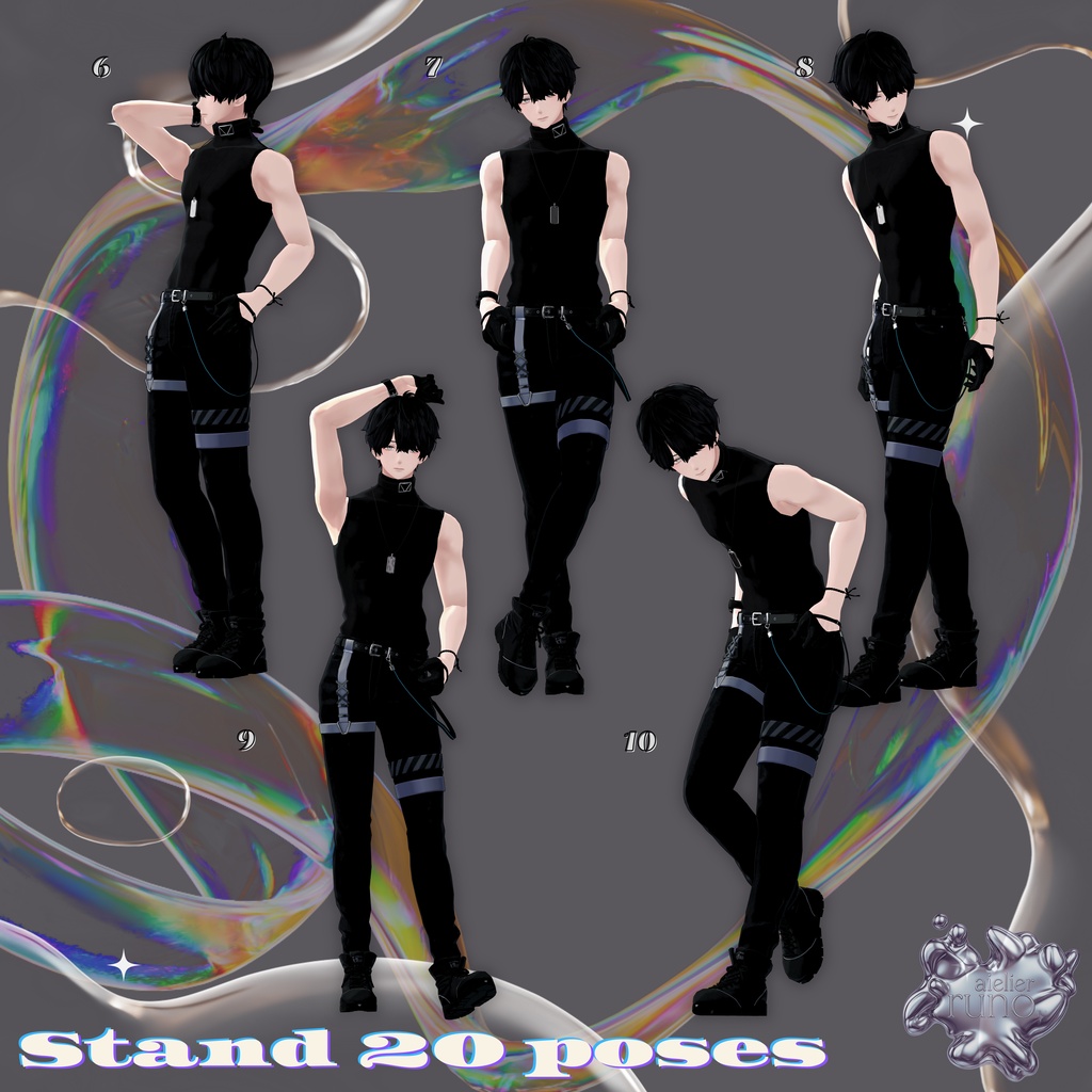 【無料有】runo pose vol.2 -The All in One- 50 POSES + 1 Post Process【2アバター対応済】