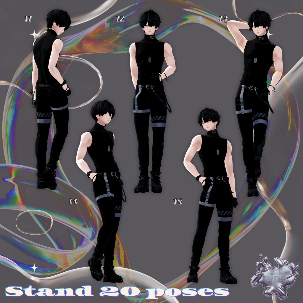 【無料有】runo pose vol.2 -The All in One- 50 POSES + 1 Post Process【2アバター対応済】