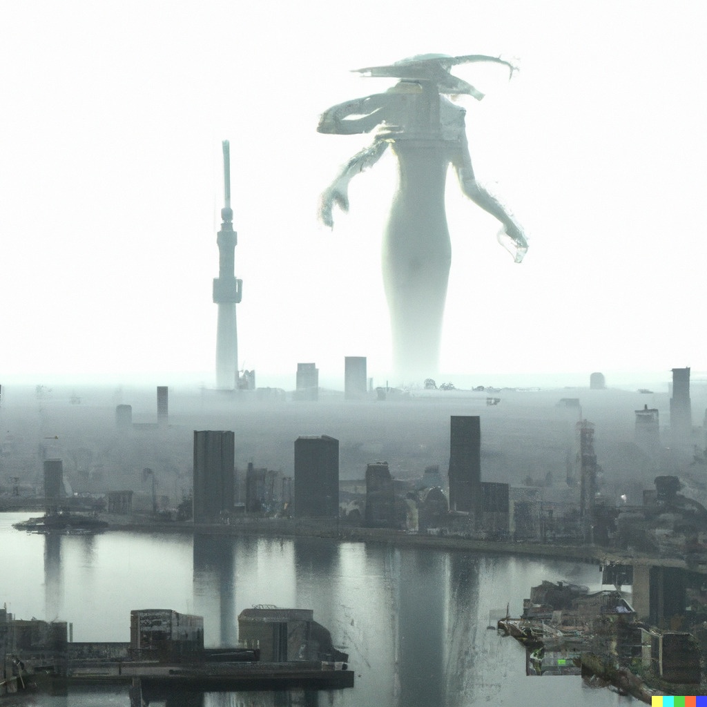 東京に現れた未知の生命体イラスト
