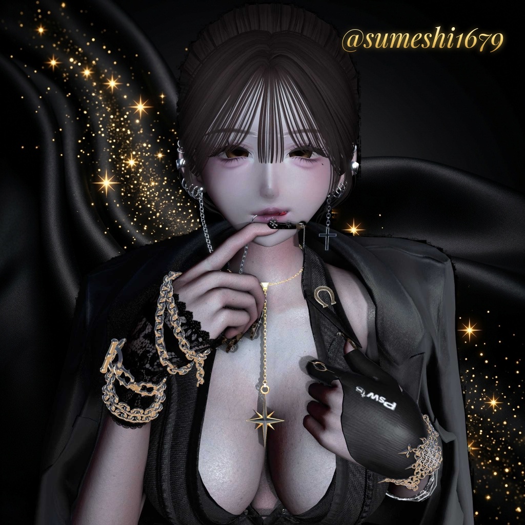 【VRChat想定】『Stella Drop』星のY字ラリエットネックレス