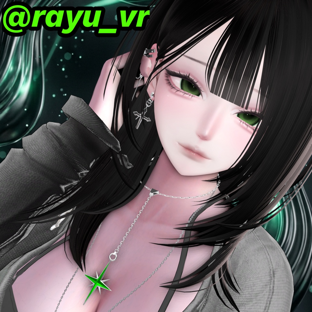 【VRChat想定】『Stella Drop』星のY字ラリエットネックレス