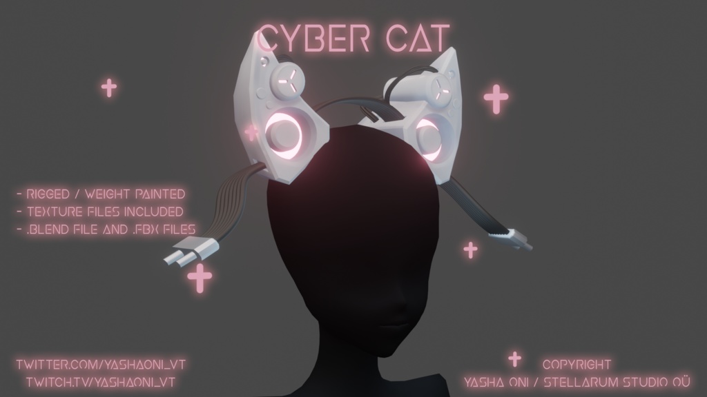 Cyber-cat ears: 3 versions