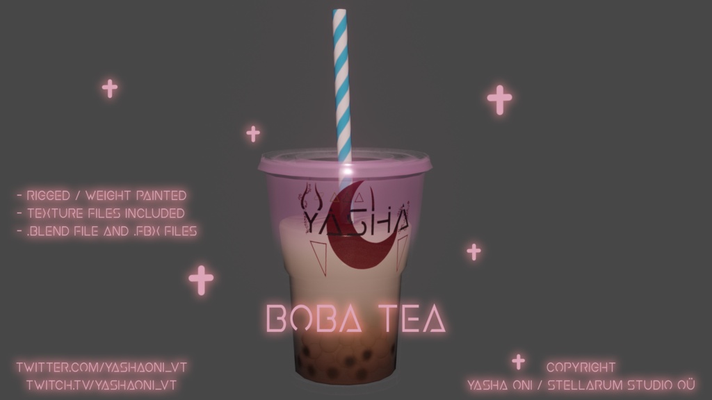 Boba tea with jiggly pearls! - .FBX , .BLEND , unitypackage