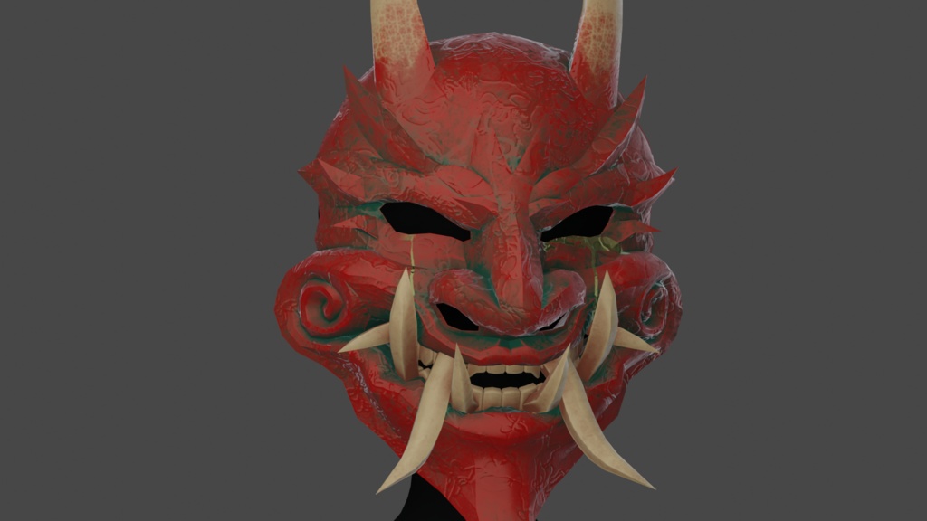 Oni mask - .FBX , .BLEND , unitypackage