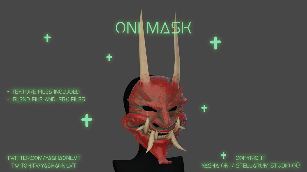Oni mask - .FBX , .BLEND , unitypackage