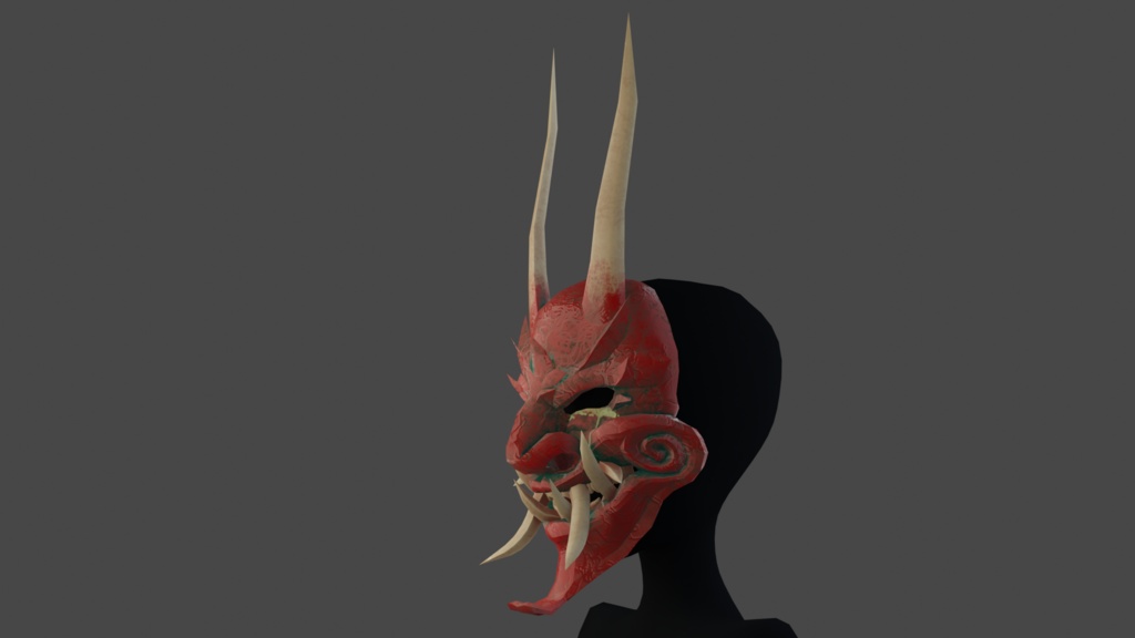 Oni mask - .FBX , .BLEND , unitypackage
