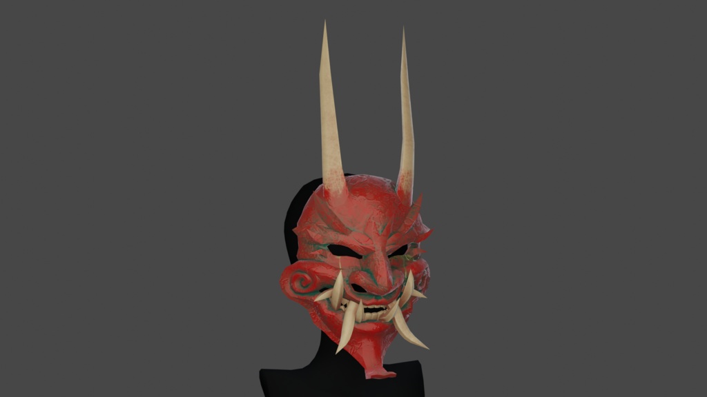 Oni mask - .FBX , .BLEND , unitypackage