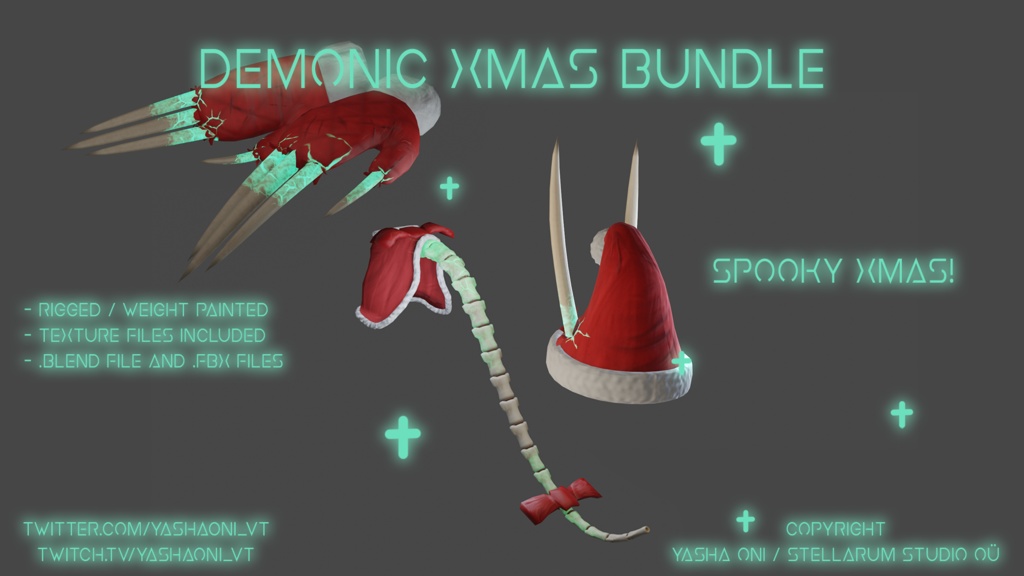 Demonic Xmas Bundle! - .FBX, .blend, unitypackage files