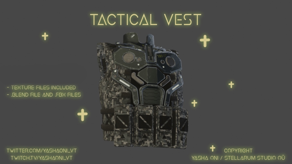 Tactical tech wear Vest - .FBX, .blend, .unitypackage