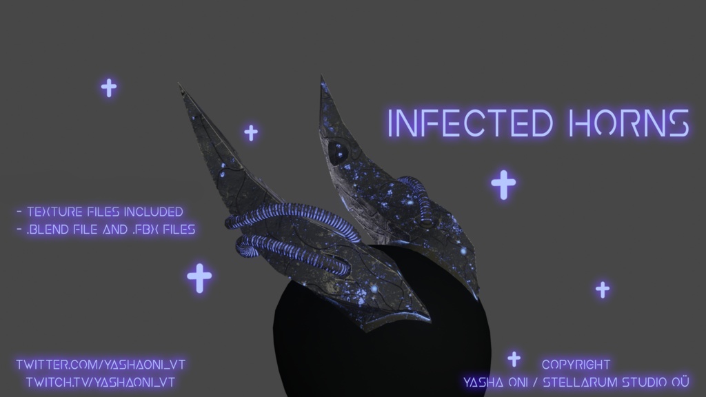 Infected horns - .FBX, .blend, .unitypackage