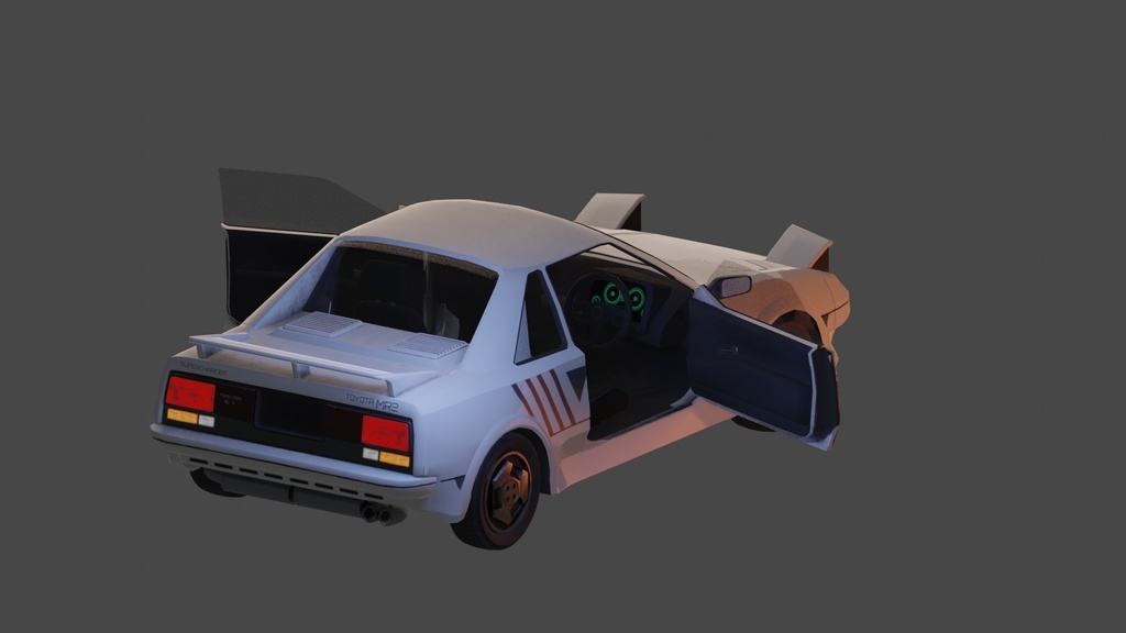 Toyota MR2 !! - Rigged! .FBX, .blend, .unitypackage