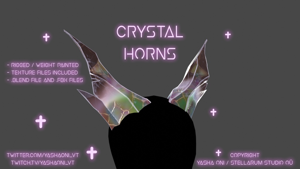 Crystal Horns + .FBX, .blend, unitypackage