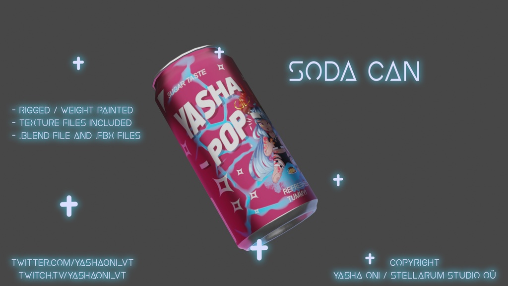 Yasha's Soda! - .FBX, .blend, unitypackage