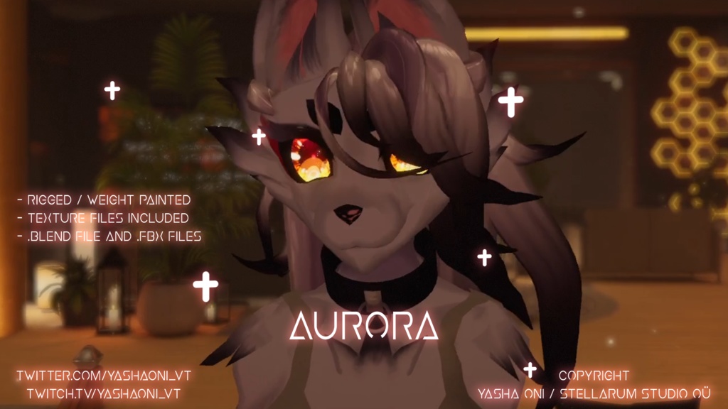 Aurora -  VRChat READY + VTuber avatar !! (FBX. Unitypackage. Blend. files)