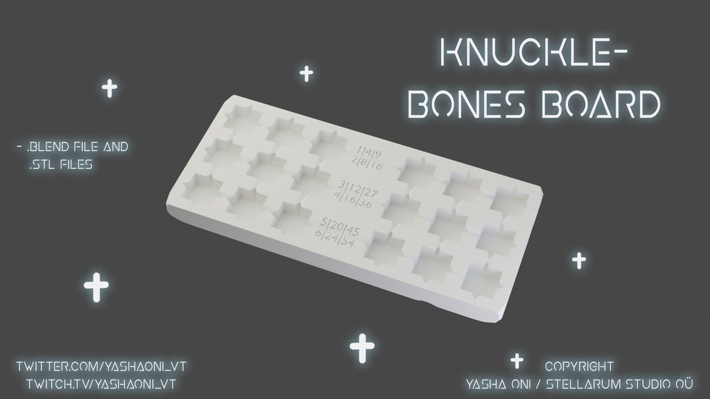 Knucklebones board for 3D printing! (Inspired by Cult of the Lamb)
