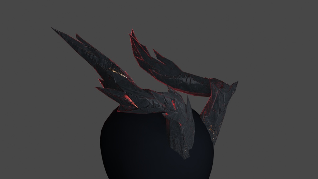 Spiked cinder horns - .FBX, .BLEND, UNITYPACKAGE