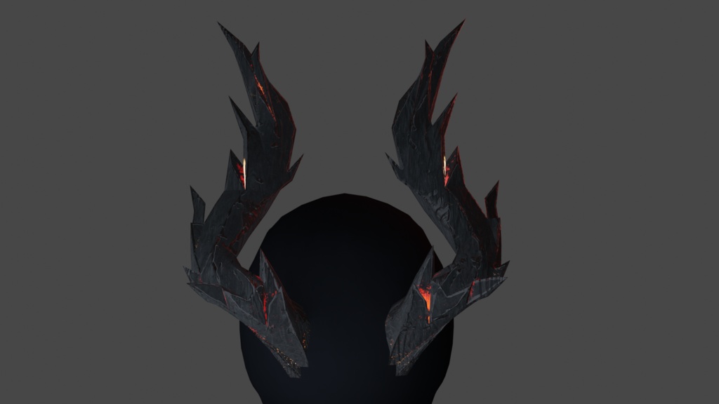 Spiked cinder horns - .FBX, .BLEND, UNITYPACKAGE