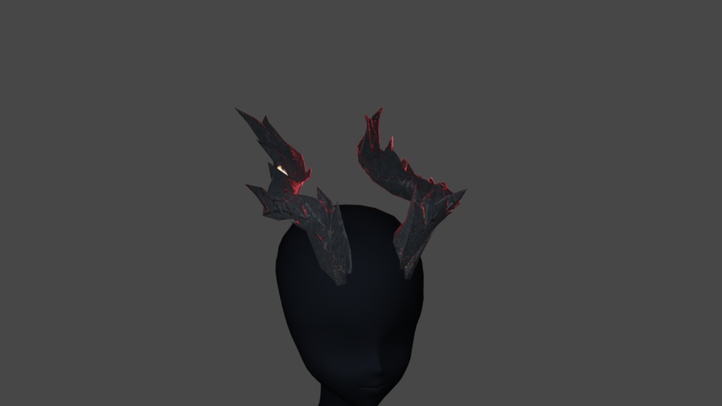 Spiked cinder horns - .FBX, .BLEND, UNITYPACKAGE