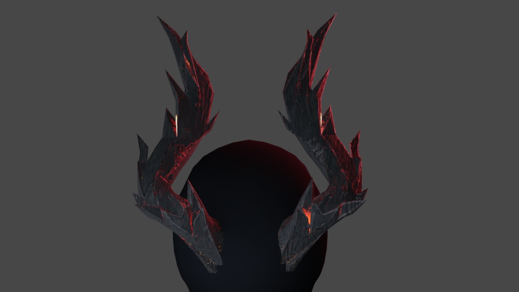 Spiked cinder horns - .FBX, .BLEND, UNITYPACKAGE