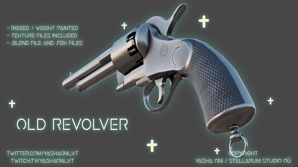 Revolver /w animations - .FBX, .BLEND, UNITYPACKAGE