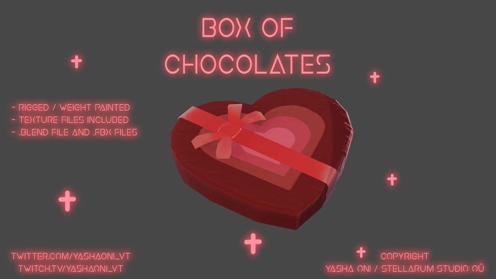 Heart Candy Box - .FBX, .BLEND, UNITYPACKAGE FILES