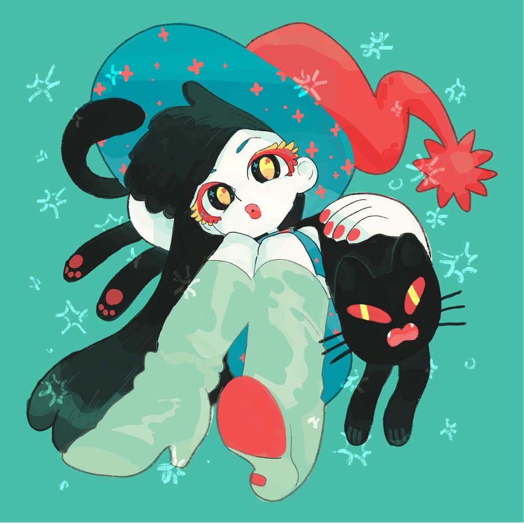 魔女と黒猫アクリルブロック