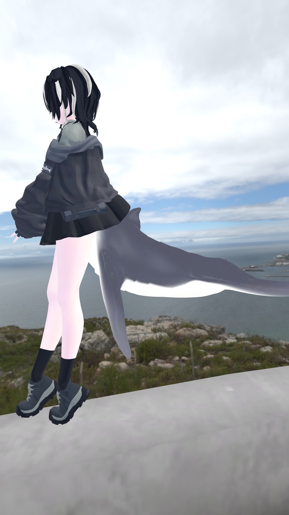 鼎式 鯨尾 whale-tail「マヌカ」,「rurune」ルルネ対応 physbone設定済み