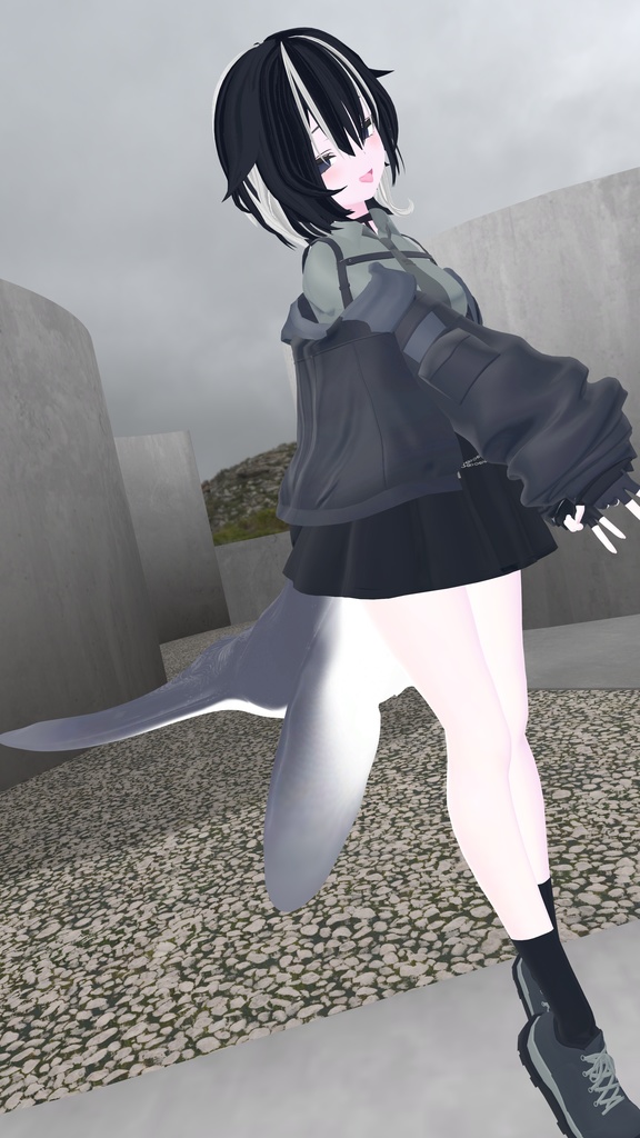 鼎式 鯨尾 whale-tail「マヌカ」,「rurune」ルルネ対応 physbone設定済み