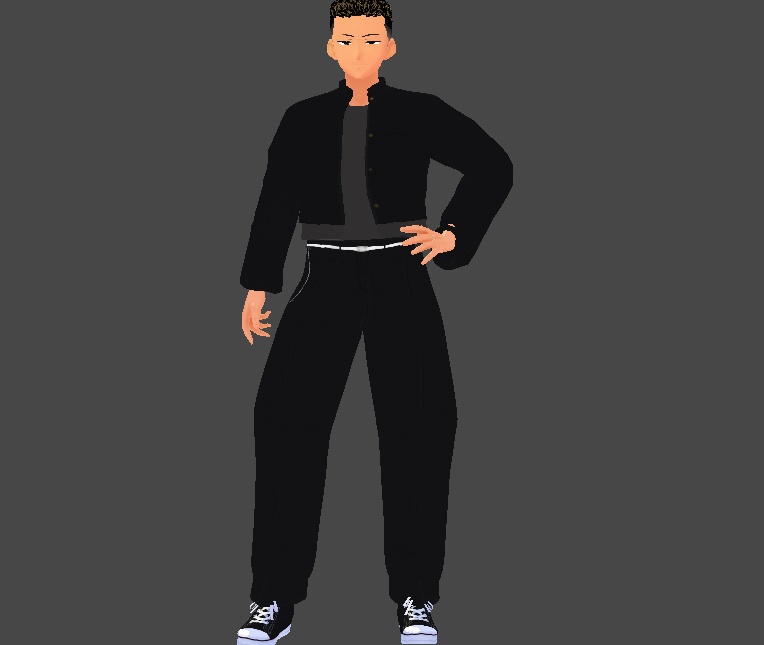 チェーン付き改造学生服「雅」スリムボンタン 単品 Xwear、vroidcustomitem