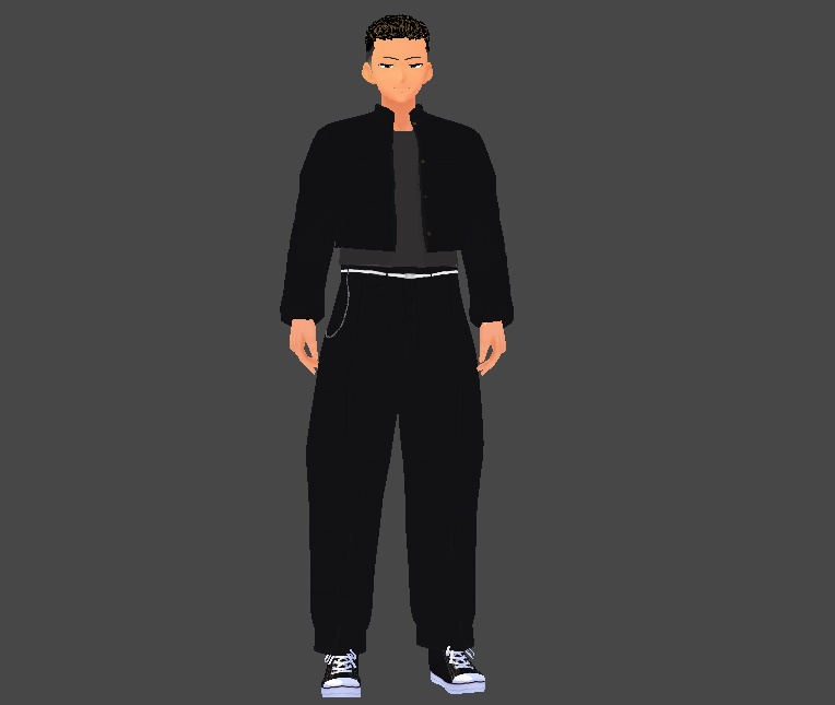 チェーン付き改造学生服「雅」スリムボンタン　単品　Xwear、vroidcustomitem