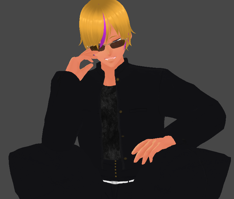 オリジナル3Ⅾモデル　地獄丸　髪下ろしバージョン髪型データ